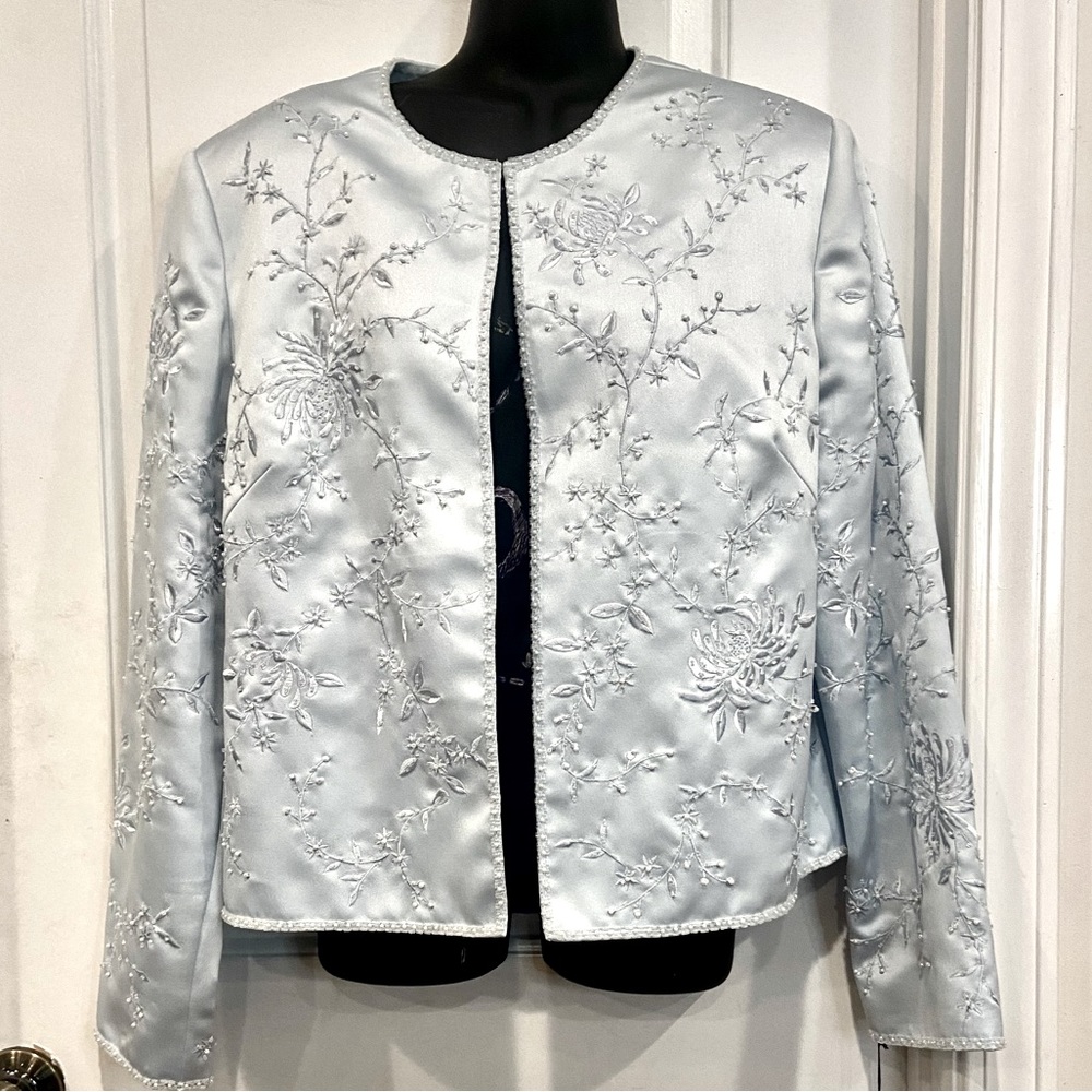 Zola Evening pale blue beaded jacket
